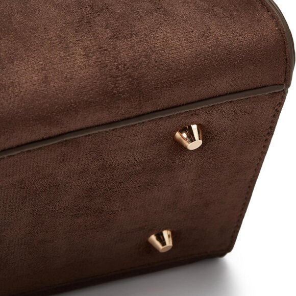 Suede Tote Bag Women Leather Large Retro Crossbody Trendy Work Purse - Picture 6 of 7